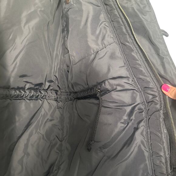 J. Crew Mens Snorkel Parka Jacket Faux Fur Hood Navy Blue Cold Weather Size S - Picture 12 of 16